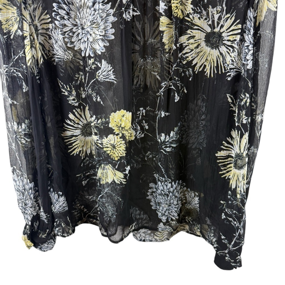 baum und pferdgarten sheer floral tie neck blouse top black floral size 42 - Picture 7 of 10